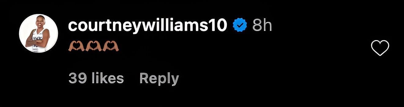 Courtney Williams' Instagram comment